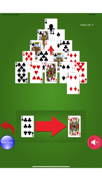 PPIC Pyramid Solitaire Screenshot