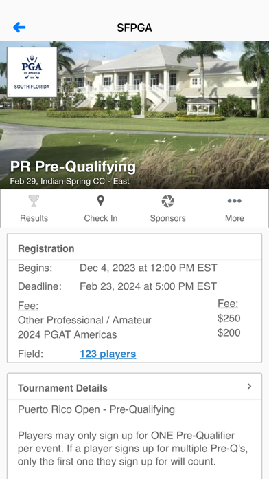 PGA South Florida Section Screenshot