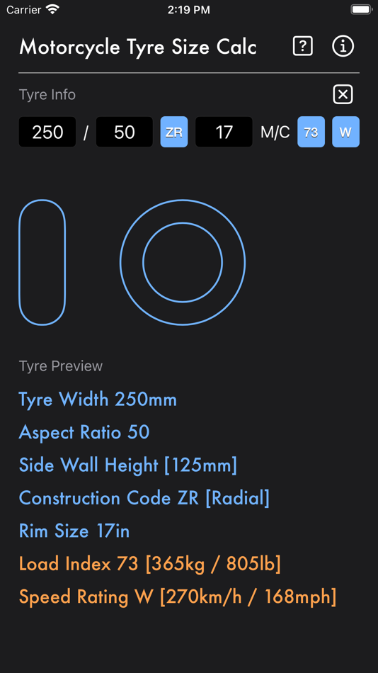 #3. Motorcycle Tyre Size Calc (iOS) 来自: Heng Jia Liang
