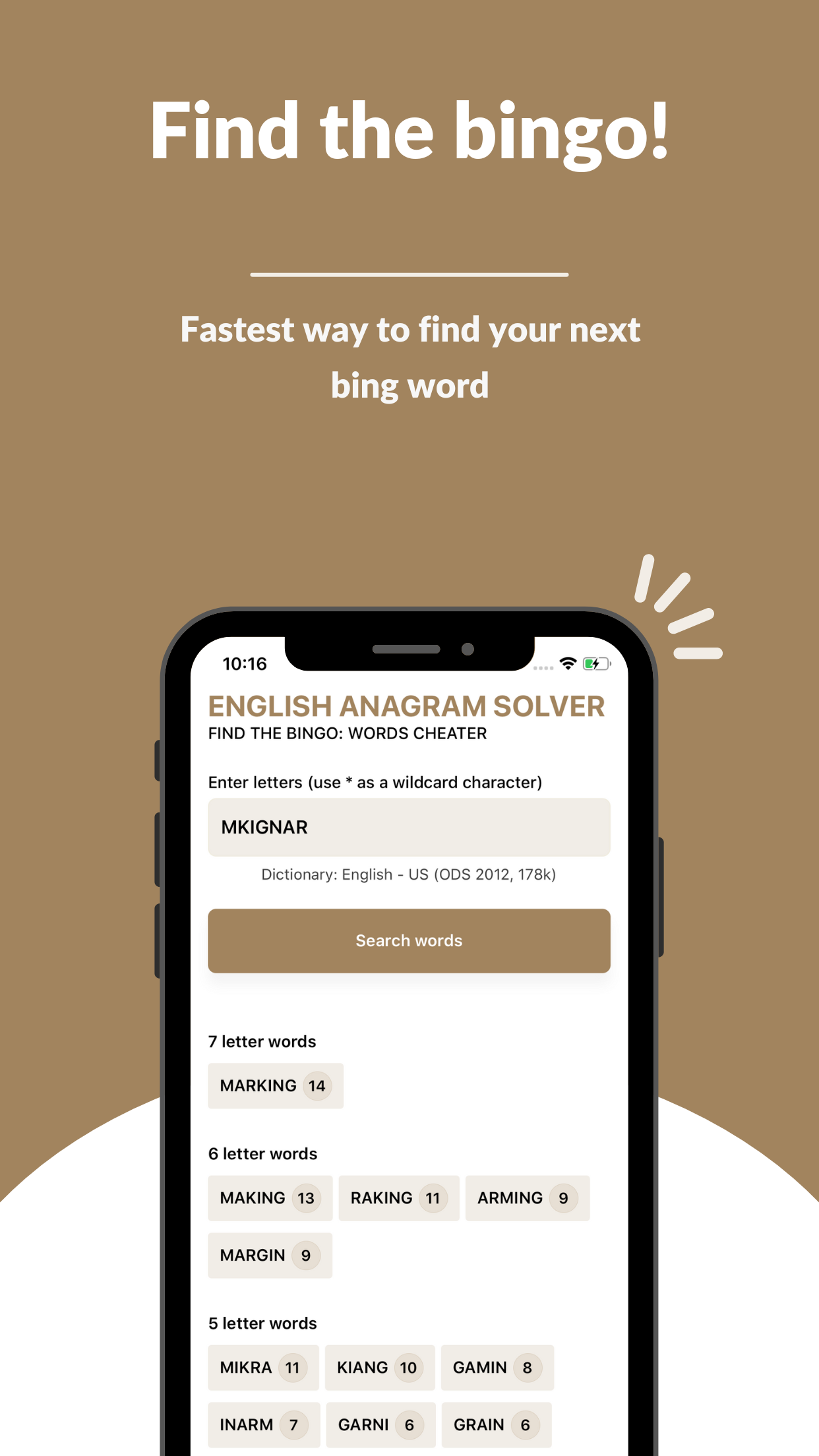 English Anagram Solver