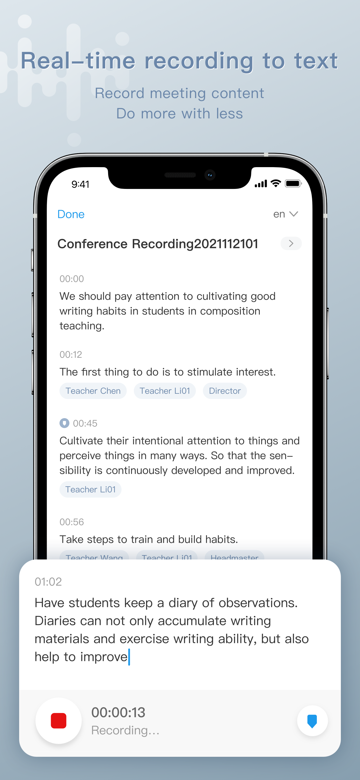Rmeeting- Voice to text App