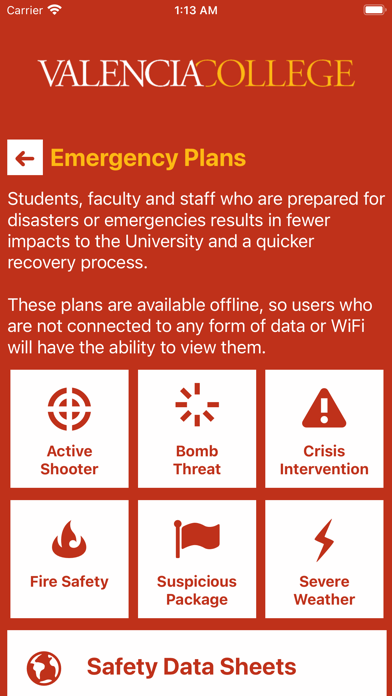 Valencia College Safety Screenshot