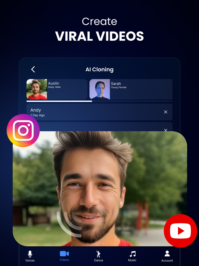 ‎Voice & Face Cloning: Clony AI Capture d'écran