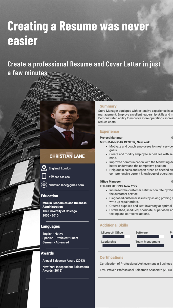 Simple CV CV Maker App