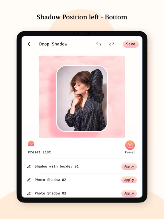 Drop Shadow - Photo Editor iPad screenshot 4 - Photo & Video app
