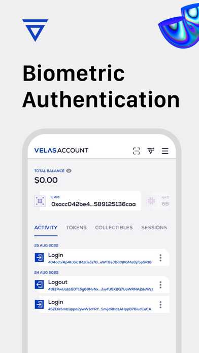 Velas Account Screenshot