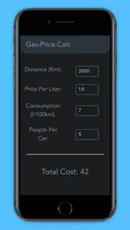 gas cost calculator iphone screenshot 3