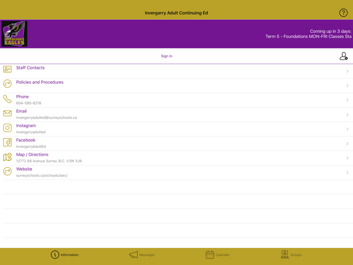 Invergarry Adult Continuing Ed