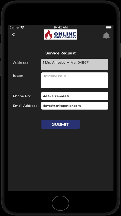 Online Fuel Company Screenshot