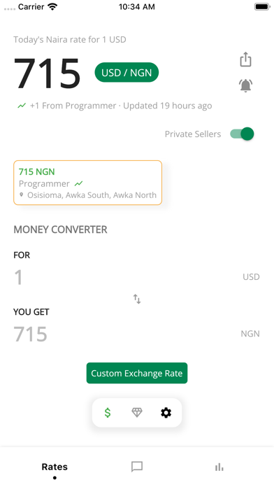 Naira to Dollar Exchange Rate Screenshot