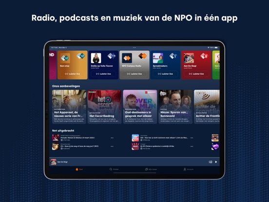 NPO Luister iPad app afbeelding 1