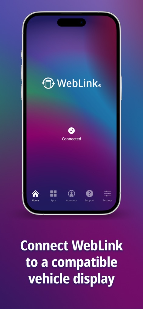 WebLink Host - The app's user-friendly interface confirms a successful connection with a prominent 'Connected' status, ensuring the 'WebLink' host system is ready for use.