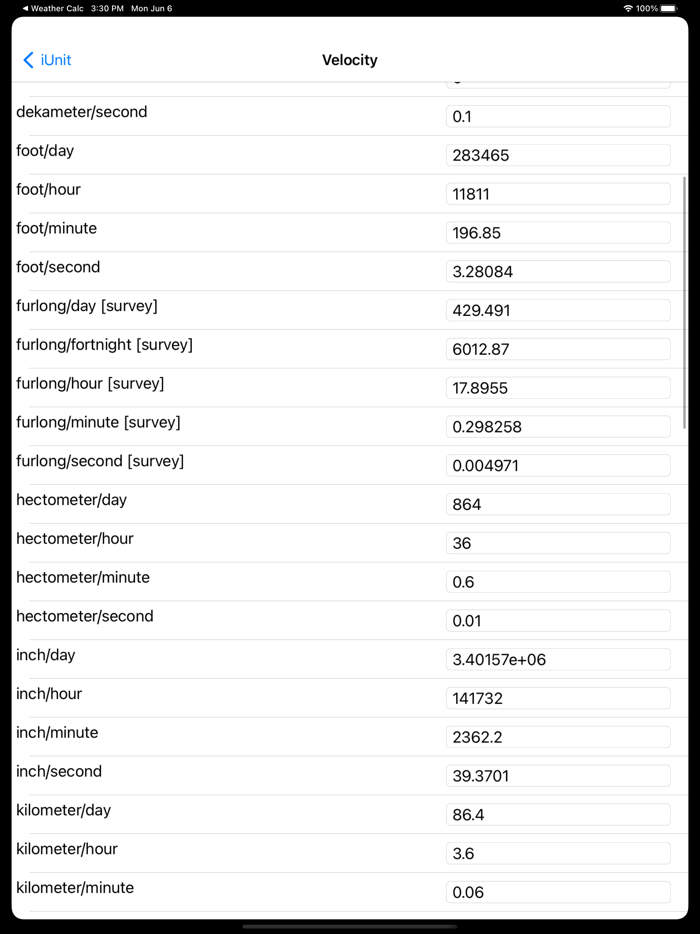 iUnit Measurement Conversion