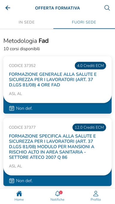 Formazione Sanità Piemonte Screenshot