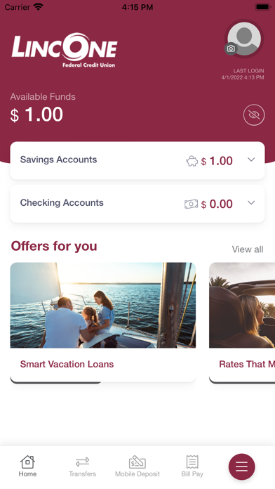 LincOne Mobile Banking Screenshot