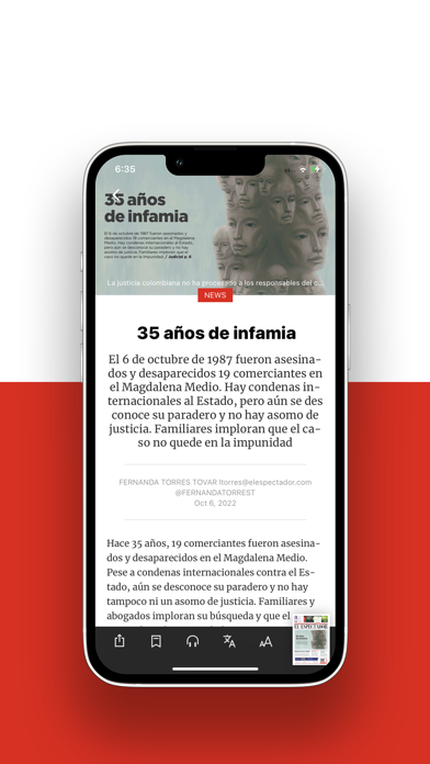 El Espectador App Screenshot