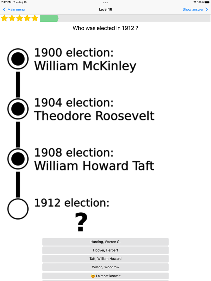 OneMileNorth POTUS Quiz