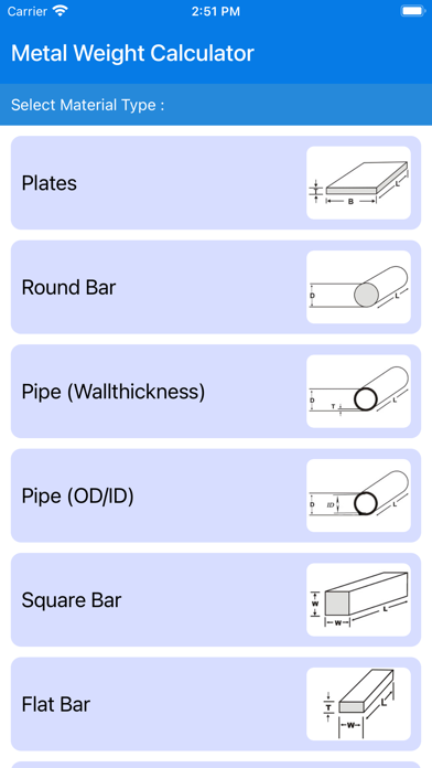 Screenshot #1 pour Metal Weight Calculator ٭