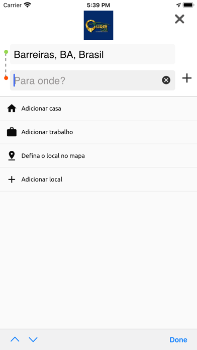 LIDERCAR Passageiro Screenshot