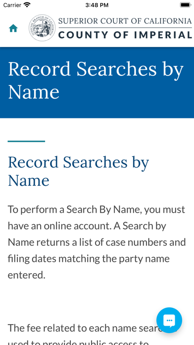 Superior Court of CA Imperial Screenshot