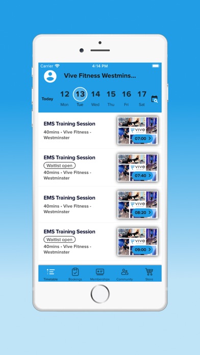 Vive Fitness App Screenshot