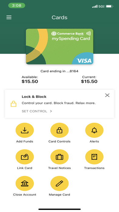 Prepaid by Commerce Bank Screenshot