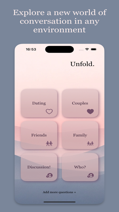 Unfold: Questions cards Screenshot