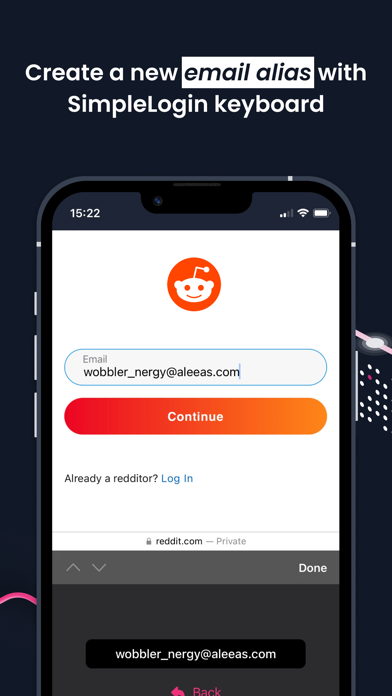 SimpleLogin - Email alias Screenshot
