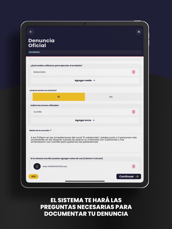 Denuncias Virtuales iPad screenshot 4 - Utilities app