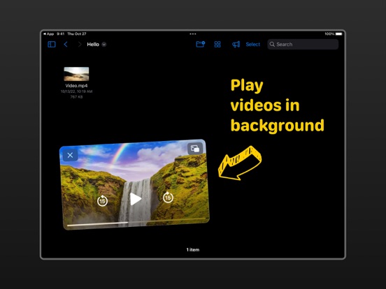 Pip - Video Player iPad screenshot 1 - Utilities app