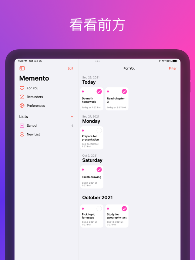 ‎Memento: Modern Reminders Screenshot