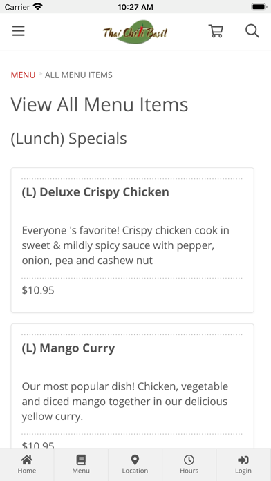 Thai Chili Basil Restaurant Screenshot