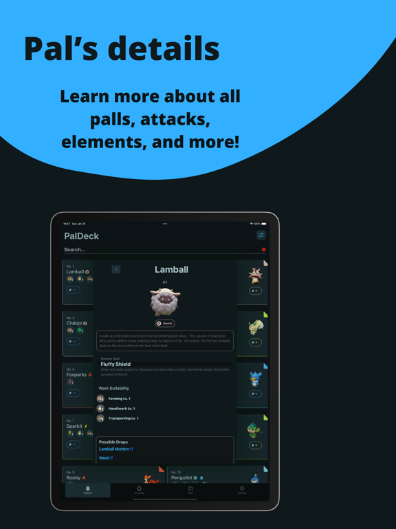 Paltopia: Pal tools & Map iPad screenshot 2 - Reference app