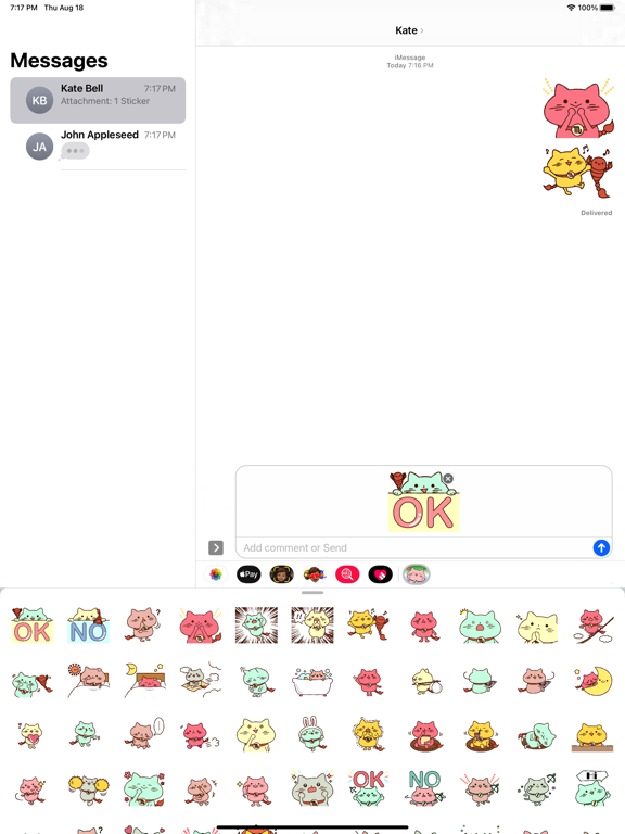 Screenshot #4 pour Cat Cat 4 Stickers Pack