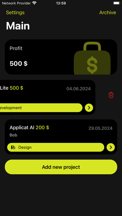 Freehelper – Your Projects Screenshot