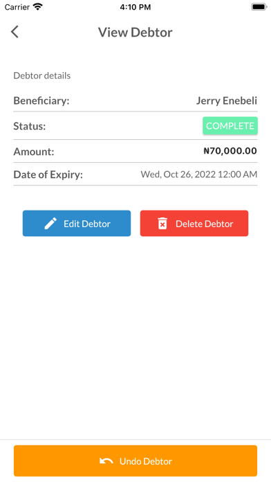 Debt_Manager Screenshot