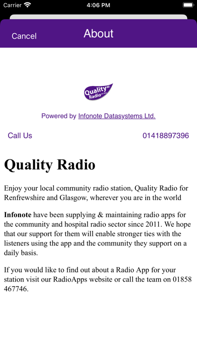 Quality Radio Screenshot