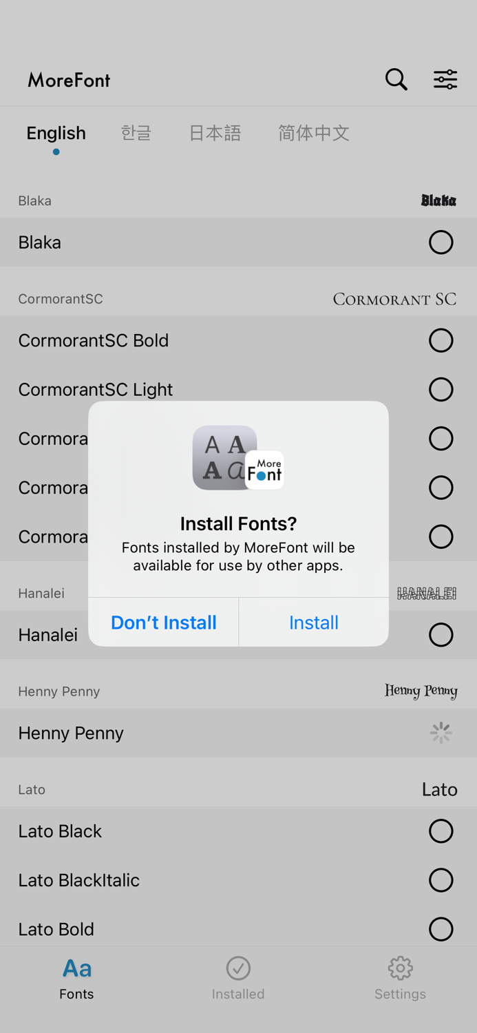 MoreFont Easy font install