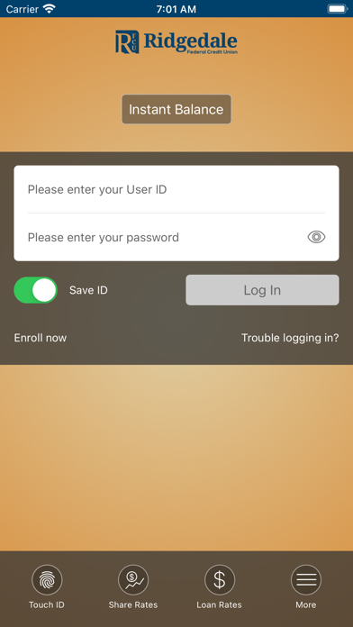 Ridgedale FCU Mobile Banking Screenshot