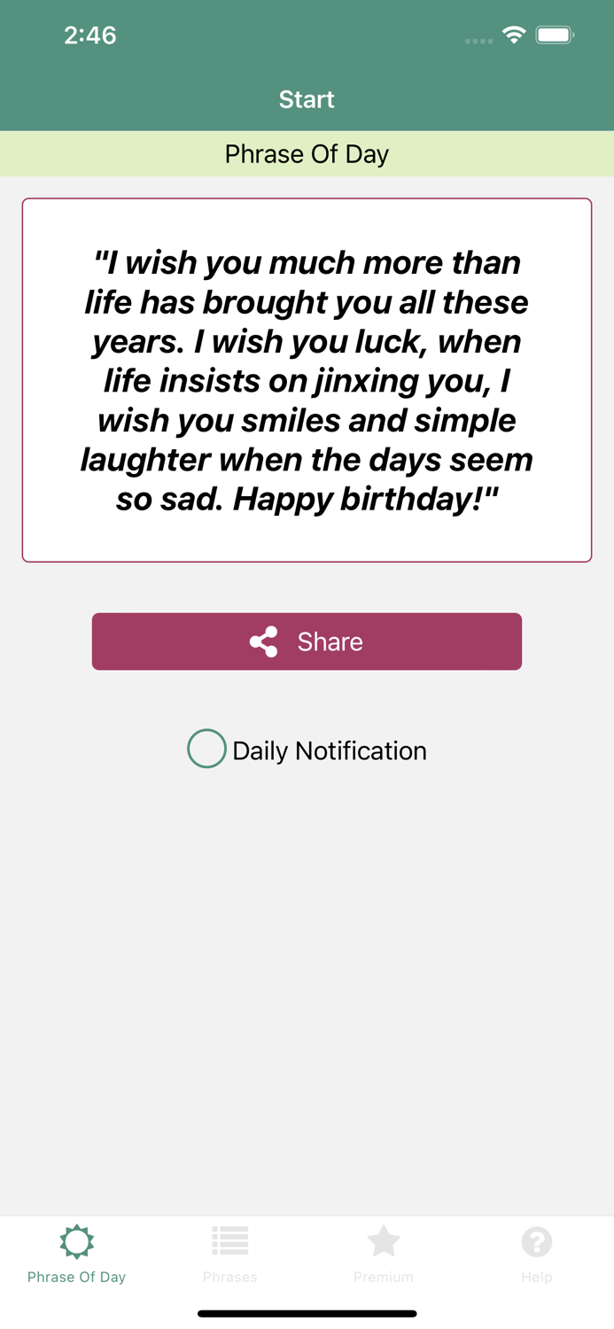 Phrases for Birthdays