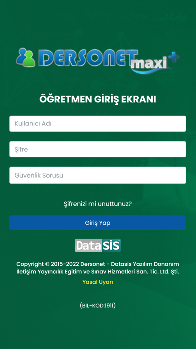 Dersonet Ogretmen Screenshot