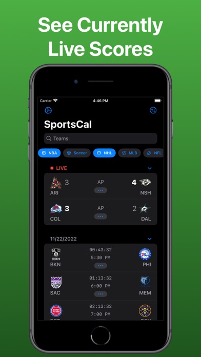 Sports Tracker & Game Alerts Screenshot