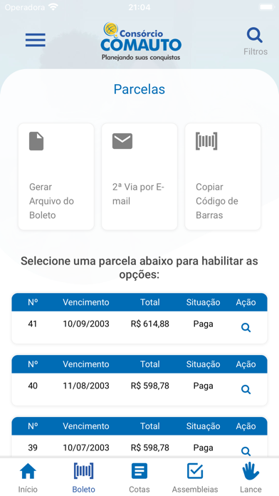 Consórcio Comauto Screenshot