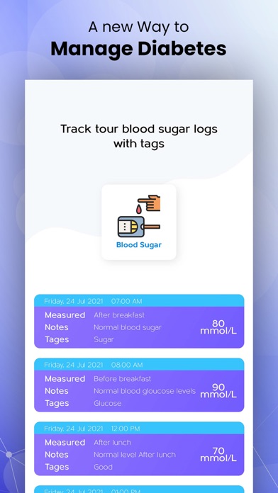Blood Sugar Tracking App Screenshot