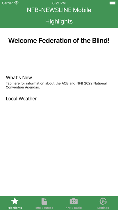 NFB-NEWSLINE® Mobile Screenshot