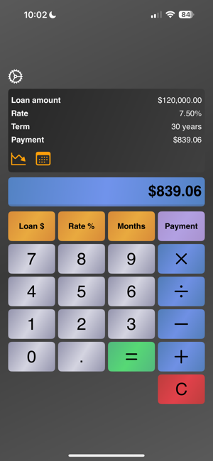 Snímek obrazovky Hypoteční kalkulačka pro profesionály