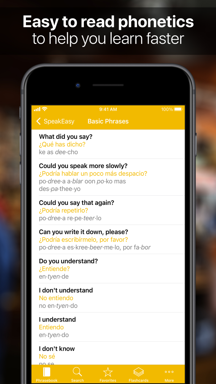 SpeakEasy Phrases and Flashcards