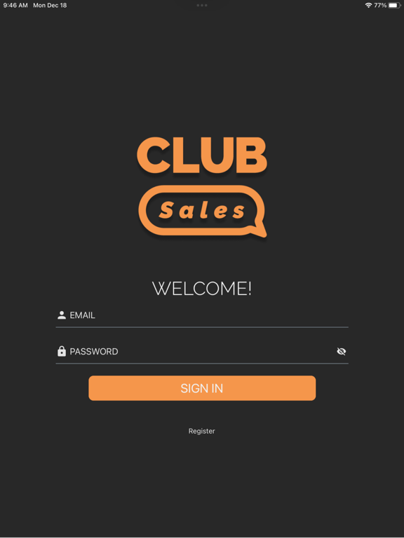 ClubSales iPad screenshot 1 - Productivity app