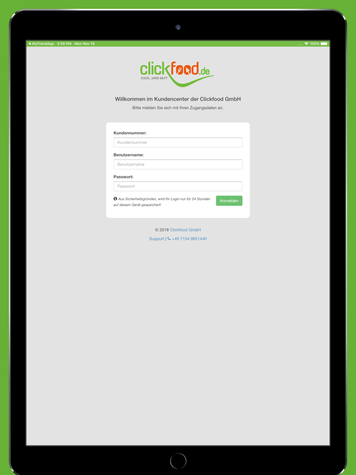 Clickfood Kundencenter