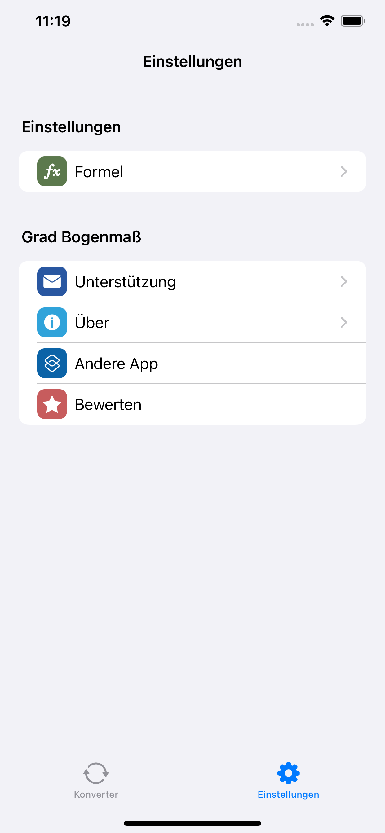 Grad Bogenmaß